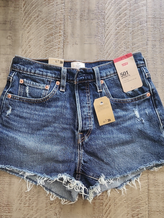 Levi's Pants - Levi's Dark Blue Distressed Cutoff Jean Shorts